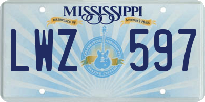 MS license plate LWZ597