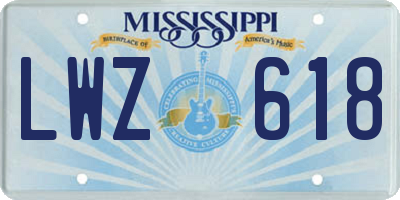 MS license plate LWZ618