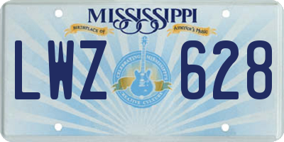 MS license plate LWZ628