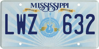 MS license plate LWZ632