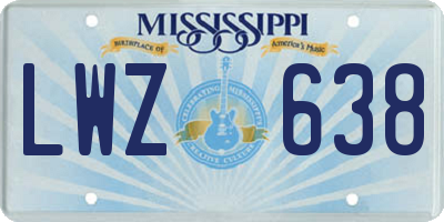 MS license plate LWZ638
