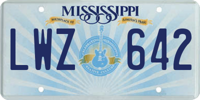 MS license plate LWZ642