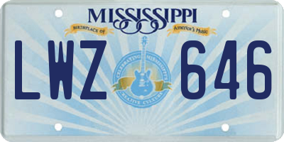 MS license plate LWZ646