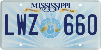 MS license plate LWZ660