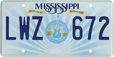 MS license plate LWZ672