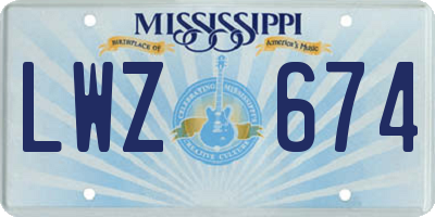 MS license plate LWZ674