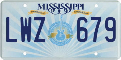 MS license plate LWZ679