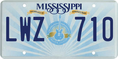 MS license plate LWZ710