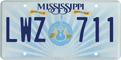 MS license plate LWZ711