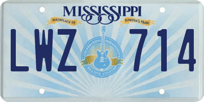 MS license plate LWZ714