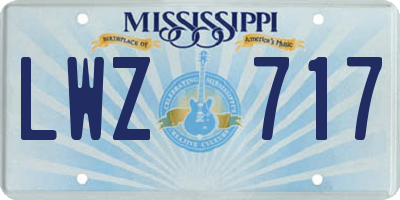 MS license plate LWZ717