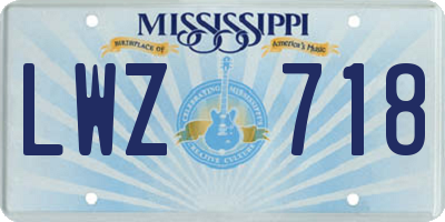 MS license plate LWZ718