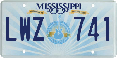 MS license plate LWZ741