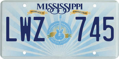 MS license plate LWZ745
