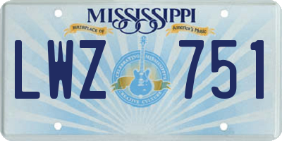 MS license plate LWZ751