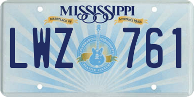 MS license plate LWZ761