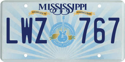 MS license plate LWZ767