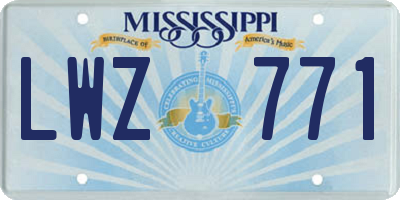 MS license plate LWZ771