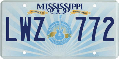 MS license plate LWZ772