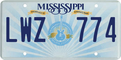 MS license plate LWZ774