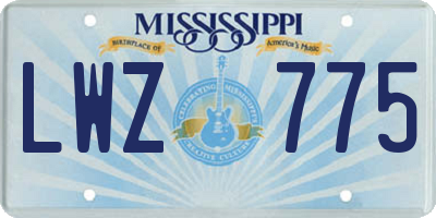 MS license plate LWZ775