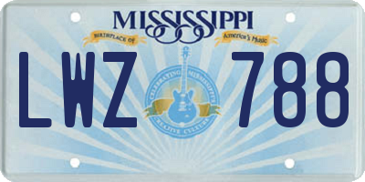 MS license plate LWZ788