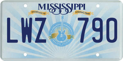 MS license plate LWZ790