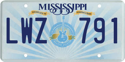 MS license plate LWZ791