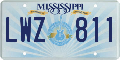 MS license plate LWZ811