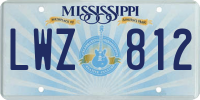 MS license plate LWZ812