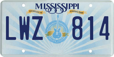 MS license plate LWZ814