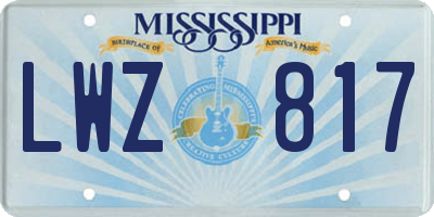MS license plate LWZ817