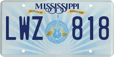 MS license plate LWZ818