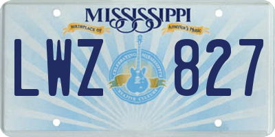 MS license plate LWZ827