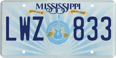MS license plate LWZ833