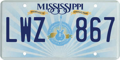 MS license plate LWZ867
