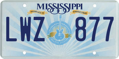 MS license plate LWZ877