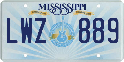 MS license plate LWZ889