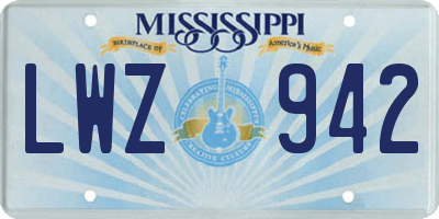 MS license plate LWZ942