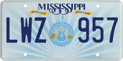 MS license plate LWZ957