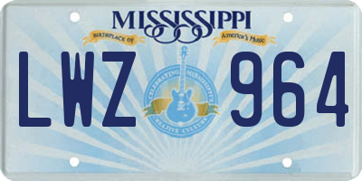 MS license plate LWZ964
