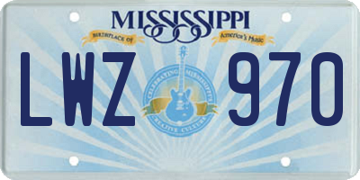 MS license plate LWZ970