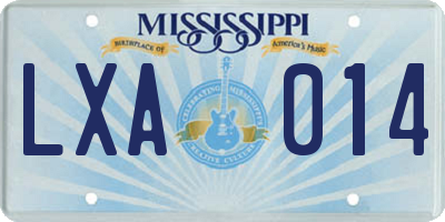 MS license plate LXA014