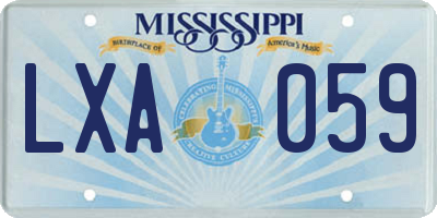MS license plate LXA059