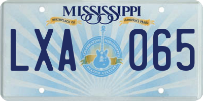 MS license plate LXA065
