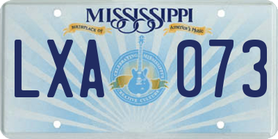 MS license plate LXA073