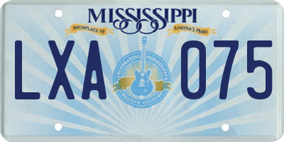 MS license plate LXA075
