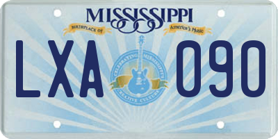 MS license plate LXA090