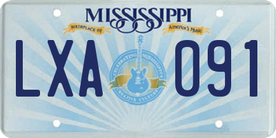 MS license plate LXA091