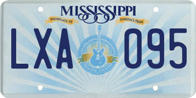 MS license plate LXA095